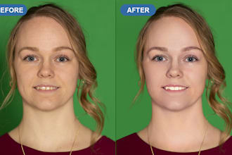 do skin retouch and product image with color adjustment