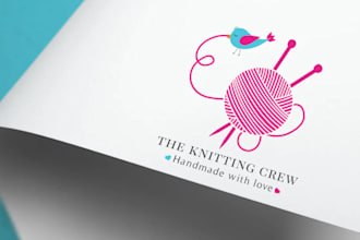 design art and craft logo handmade, DIY, creative brand, etsy and small business