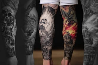 create a tattoo design for leg sleeve
