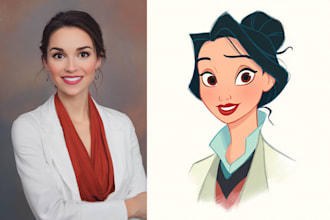 draw your cartoon portrait in disney style