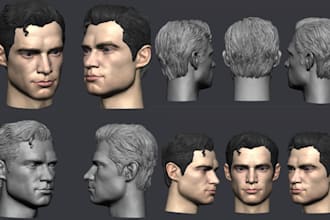 realistic 3d head model zbrush likeness sculpt from photo stl for 3d print