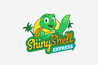 design cartoon outstanding shiny shell logo