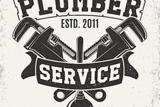 do design plumbing logo , home repair, hvac, water and pipe services branding
