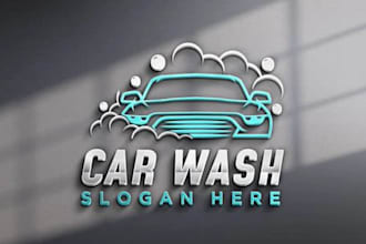 car wash logo design auto detailing, mobile wash, cleaning service branding