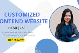 design custom and personal portfolio websites using HTML and CSS