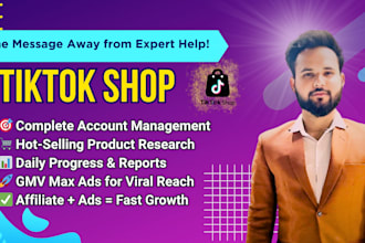 manage your tiktok shop, tik tok affiliate, tik tok gmv max ads with high sales