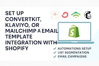 set up convertkit klaviyo or mailchimp and connect to shopify