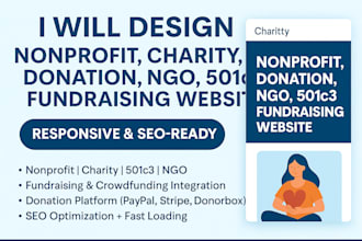 design nonprofit, charity, donation, ngo, 501c3, fundraising website