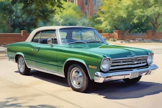 do a car watercolor portrait of your picture
