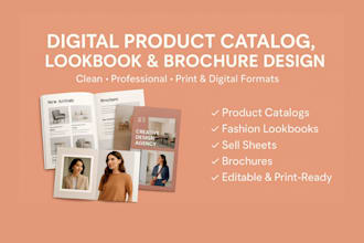 design digital product catalogue, lookbook, sell sheet, brochure and catalog