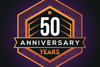 draw modern anniversary, marriage logo in 24h