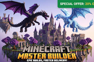 build minecraft castle, villages, base, hubs, spawns, house
