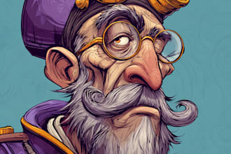do unique caricature cartoon and mascot logo character