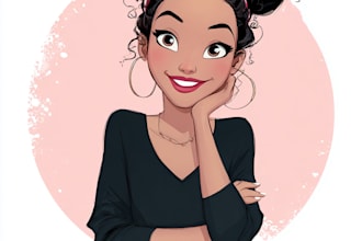 do cute disney cartoon portrait