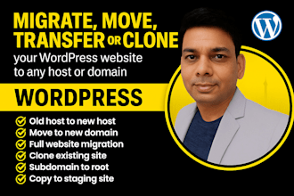 migrate, move, transfer or clone your wordpress website to any host or domain