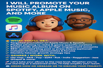 promote your music album on spotify, apple music, and more