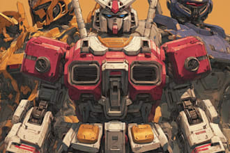 draw gundam, transformer, robot, armor, mecha