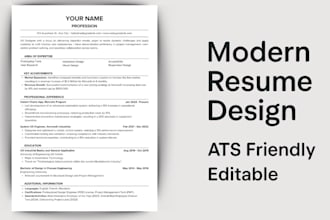 design and write a modern and professional resume or CV