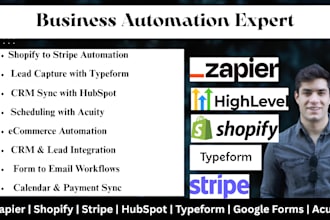 zapier typeform shopify square stripe shipstation google forms hubspot acuity
