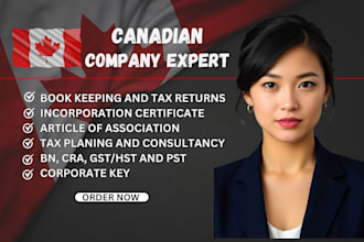 canada company registration incorporation business legal document cra hst gst