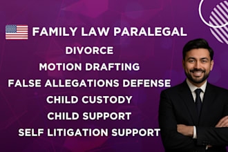 draft US family law motions, divorce, custody and support documents