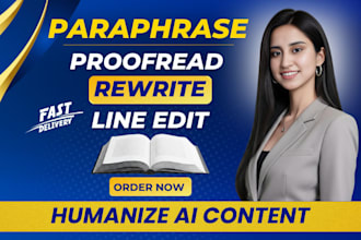 paraphrase, proofread, copy edit, and rewrite your ai content