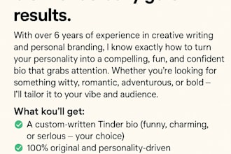 write captivating tinder bio for you
