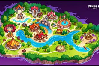 design vector maps, event maps, fantasy festival maps