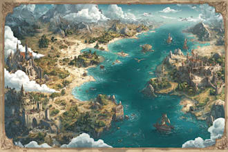 make fantasy map illustration for  novels and games