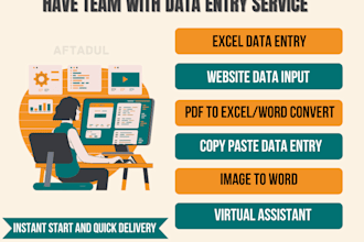give best quality data entry, chat support and email support