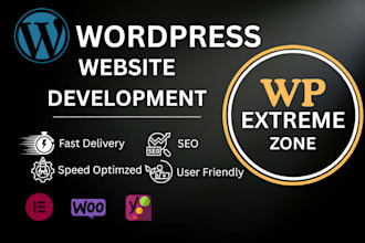 build wordpress website development, business website or wordpress blog website