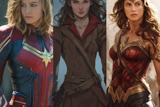 draw superhero comic book art, character design