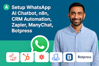 setup whatsapp ai chatbot, n8n, CRM automation, zaphier, manychat, botpress