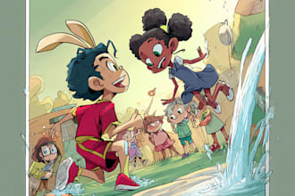 illustrate children story book illustration and comic book illustration