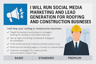 be your expert construction roofing social media marketing contractor leads