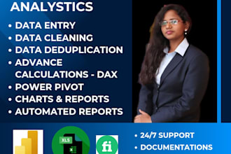 be your virtual assistant for data entry and analysis in excel and power bi