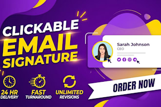 create html email signature or clickable html email signature, outlook signature