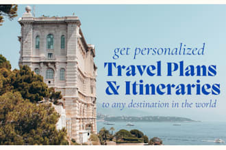 plan a travel itinerary with places to go, eat, and stay