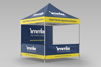 design tent, canopy tent, table cover, feather flag and backdrop