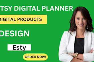 create etsy digital planner esty digital product  hyperlinked planner