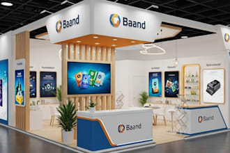 design 3d exhibition boot, kiosk trade show booth, virtual booth, stall