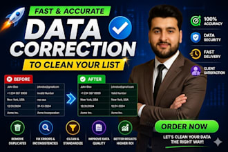 do data correction and data list and also data formatting