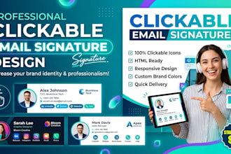 design modern HTML email signature for outlook,gmail and apple