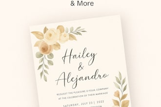 create printable wedding, birthday or baby shower invitations