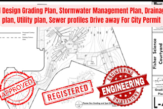design grading plan , swmpp , utility , sewer profiles ,drainage permit plan