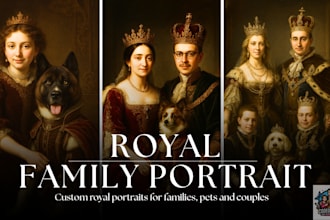 create a royal portrait of you and your pet with ai