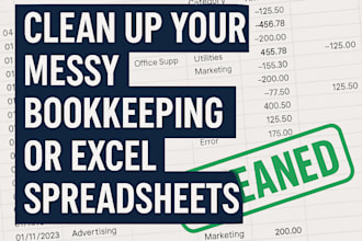 clean up your messy books or excel spreadsheets