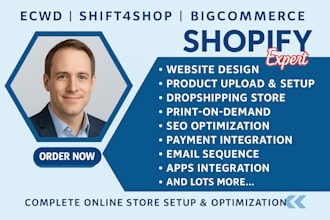 shopify website design, ecwid, shift4shop, bigcommerce, shopify website redesign