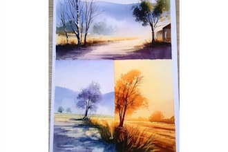 paint landscape watercolor painting