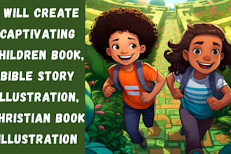 do children activity book, bible story illustration, christian book,illustration